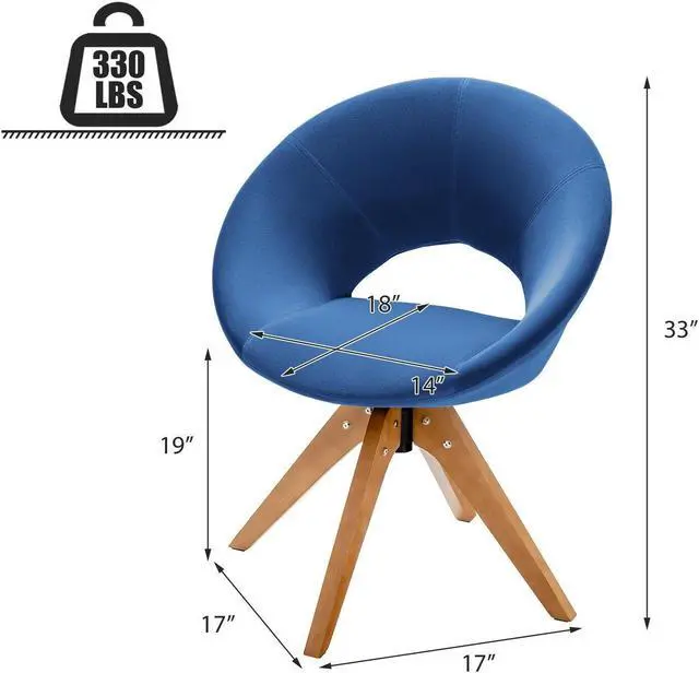 Alt view image 5 of 7 - Swivel Accent Chair with Oversized Upholstered Seat for Home Office