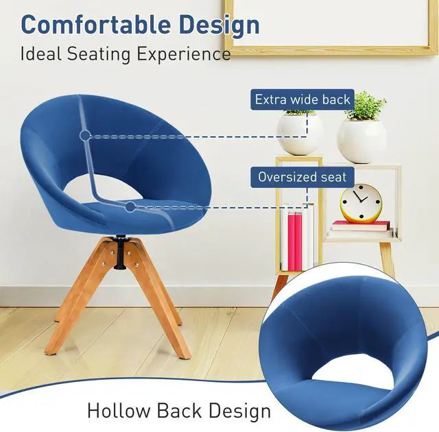 Alt view image 6 of 7 - Swivel Accent Chair with Oversized Upholstered Seat for Home Office