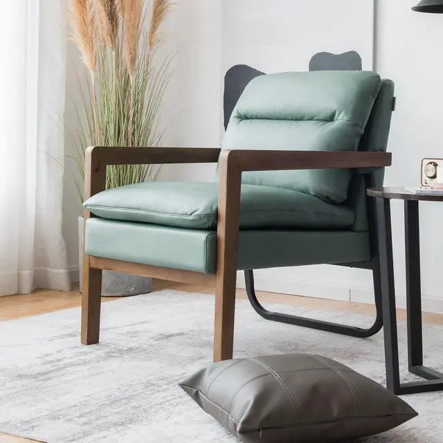 Alt view image 4 of 7 - Single Sofa Chair with Extra-Thick Padded Backrest and Seat Cushion