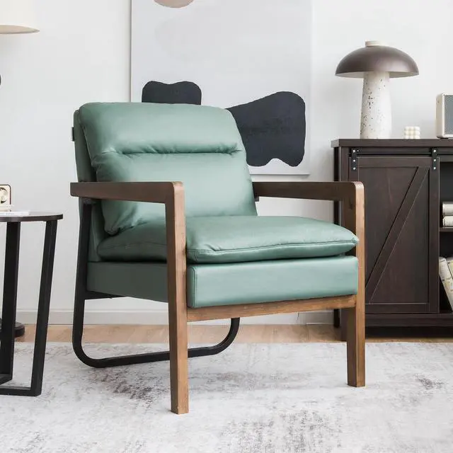 Alt view image 6 of 7 - Single Sofa Chair with Extra-Thick Padded Backrest and Seat Cushion