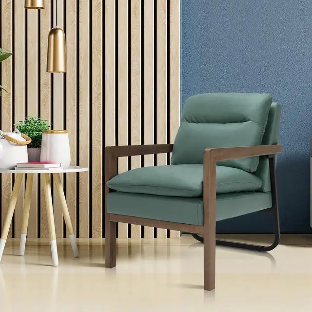 Alt view image 7 of 7 - Single Sofa Chair with Extra-Thick Padded Backrest and Seat Cushion