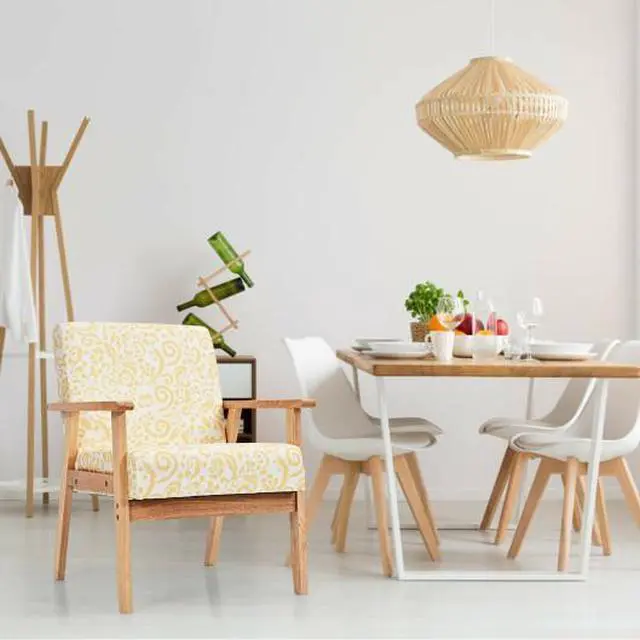 Alt view image 3 of 3 - Modern Accent Armchair Fabric Lounge Chair with Rubber Wood Leg
