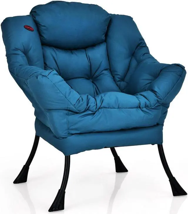 Main image of Modern Polyester Fabric Lazy Chair with Steel Frame and Side Pocket