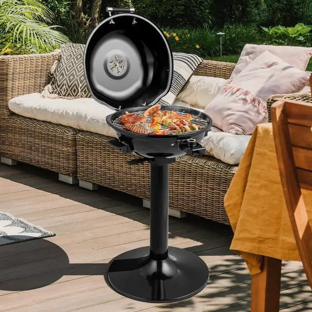 Alt view image 7 of 7 - 1600W Electric BBQ Grill with Removable Non-Stick Warming Rack