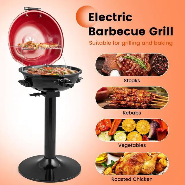 Alt view image 2 of 7 - 1600W Electric BBQ Grill with Removable Non-Stick Warming Rack