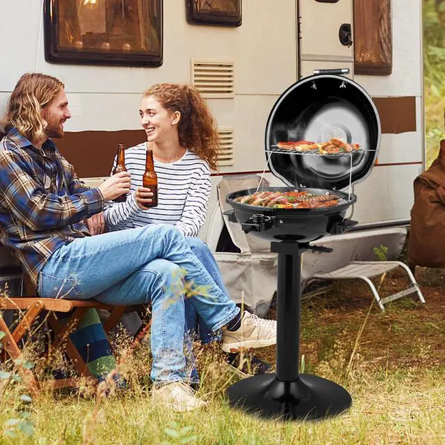 Alt view image 4 of 7 - 1600W Electric BBQ Grill with Removable Non-Stick Warming Rack