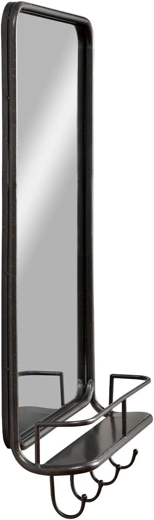 Alt view image 7 of 7 - Wall Bathroom Mirror with Shelf Hooks Sturdy Metal Frame for Bedroom Living Room