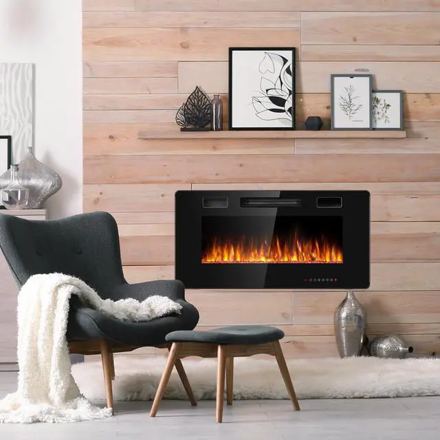 Alt view image 2 of 7 - SlickBlue 36 Inch Ultra Thin Wall Mounted Electric Fireplace