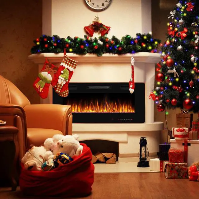 Alt view image 2 of 7 - SlickBlue 42 Inch Recessed Ultra Thin Electric Fireplace with Timer