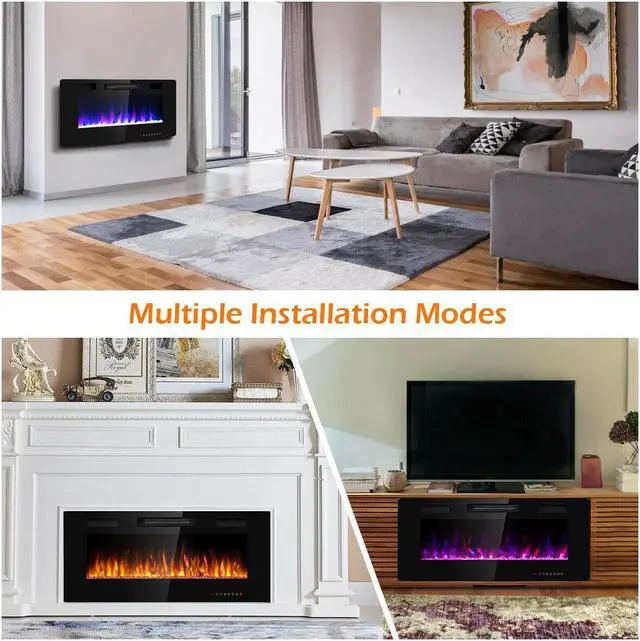 Alt view image 6 of 7 - SlickBlue 42 Inch Recessed Ultra Thin Electric Fireplace with Timer