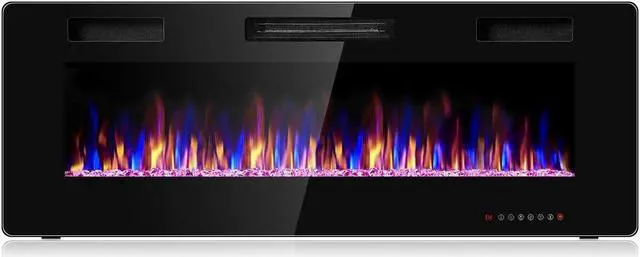 Main image of SlickBlue 50 Inch Recessed Ultra Thin Electric Fireplace with Timer