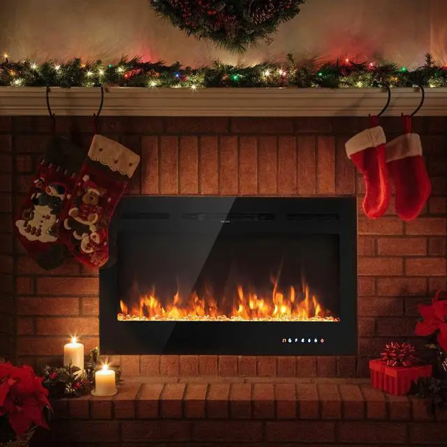 Alt view image 2 of 7 - SlickBlue 40-Inch Electric Fireplace Recessed with Thermostat