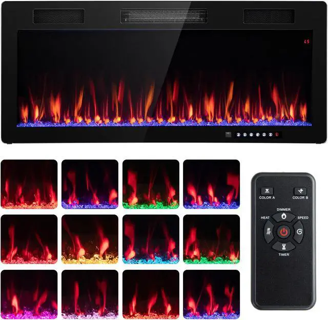 Main image of SlickBlue Electric Fireplace Recessed and Wall Mounted for 2' x 6' Stud-40 Inches