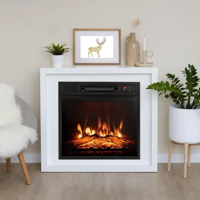 Alt view image 7 of 7 - SlickBlue 18 Inch Electric Fireplace Inserted with Adjustable LED Flame