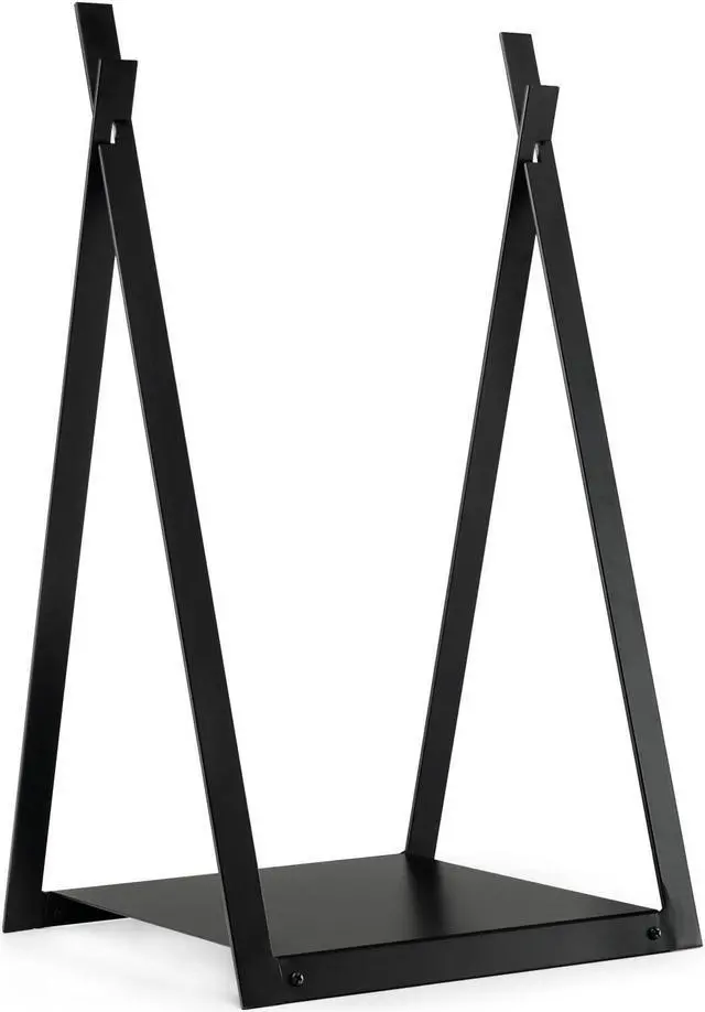 Main image of SlickBlue Triangle Firewood Rack with Raised Base for Fireplace Fire Pit-Black