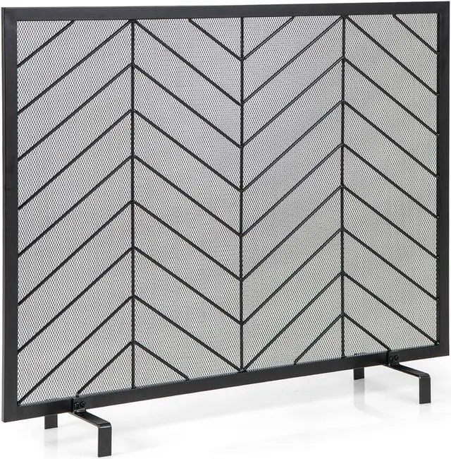 Main image of SlickBlue 38 x 31 Inch Single Panel Fireplace Screen-Golden