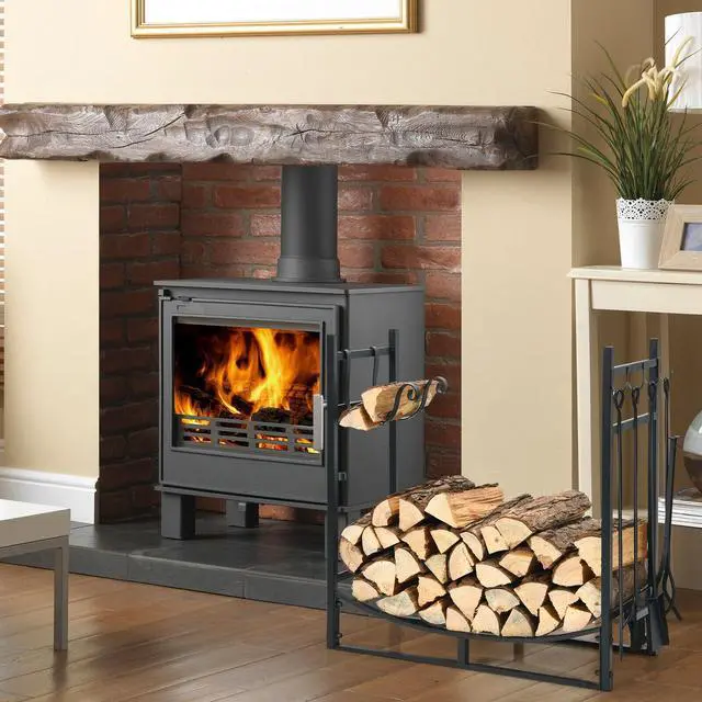 Alt view image 5 of 7 - SlickBlue 30 Inch Firewood Rack with 4 Tool Set Kindling Holders for Indoor and Outdoor