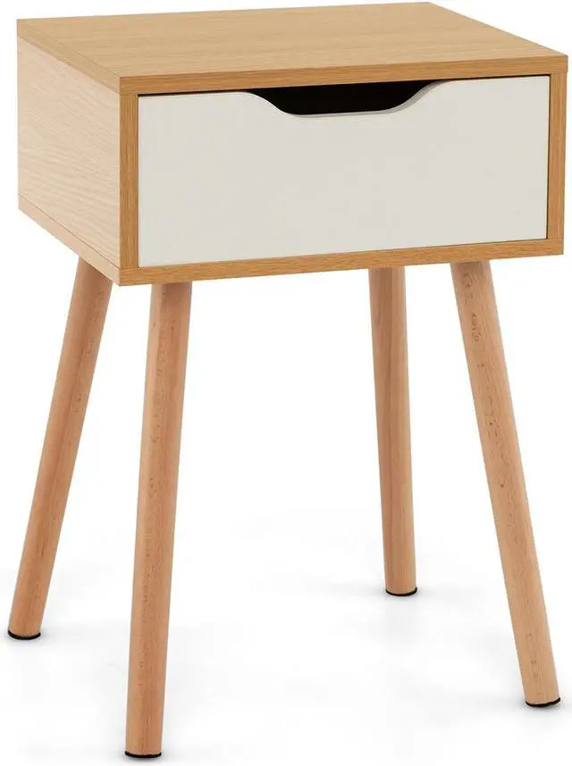 Alt view image 2 of 7 - SlickBlue Modern Nightstand with Storage Drawer for Bedroom Living Room-1 Piece