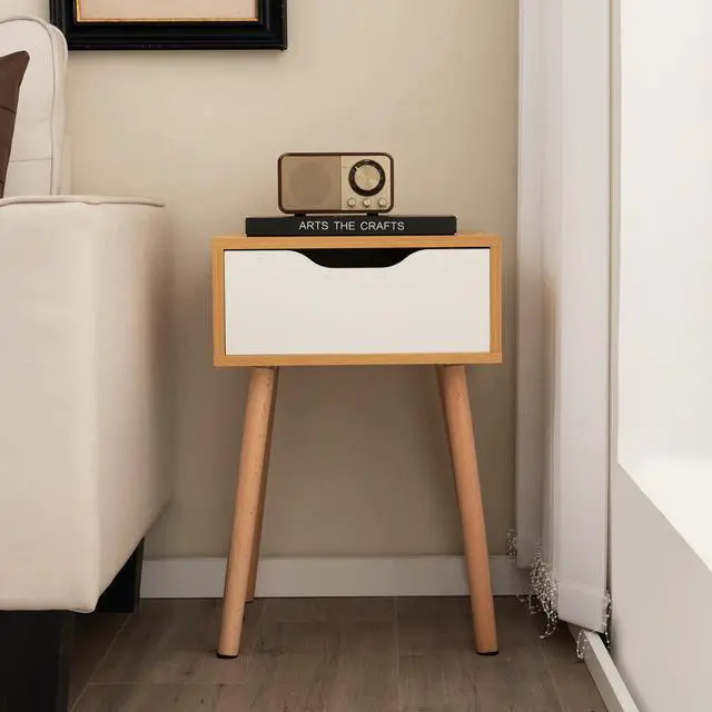 Alt view image 3 of 7 - SlickBlue Modern Nightstand with Storage Drawer for Bedroom Living Room-1 Piece