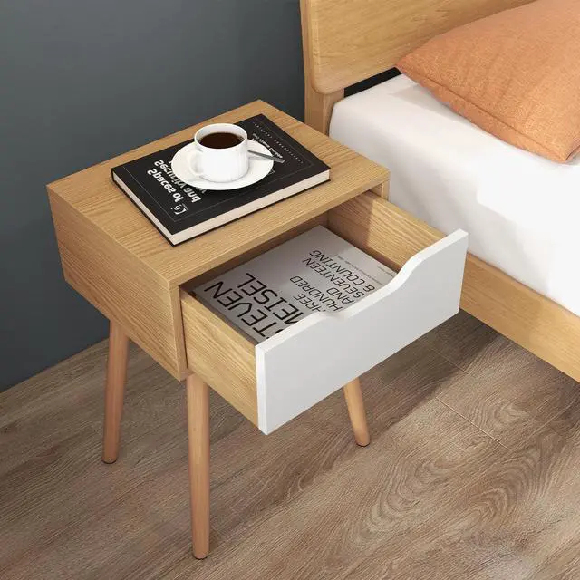 Alt view image 4 of 7 - SlickBlue Modern Nightstand with Storage Drawer for Bedroom Living Room-1 Piece