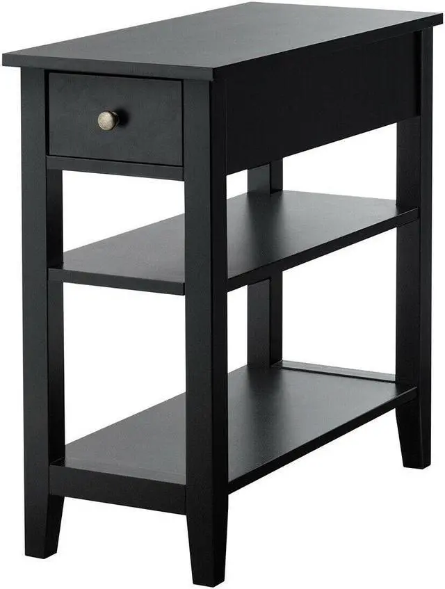 Main image of SlickBlue 3-Tier Nightstand Bedside Table Sofa Side with Double Shelves Drawer