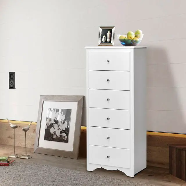 Alt view image 4 of 7 - SlickBlue 6 Drawers Chest Dresser Clothes Storage Bedroom Furniture Cabinet