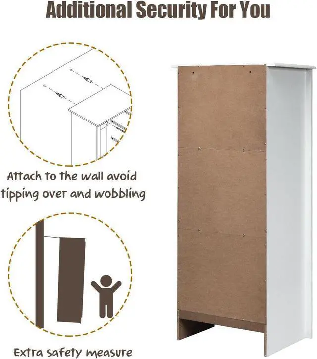 Alt view image 5 of 7 - SlickBlue 6 Drawers Chest Dresser Clothes Storage Bedroom Furniture Cabinet