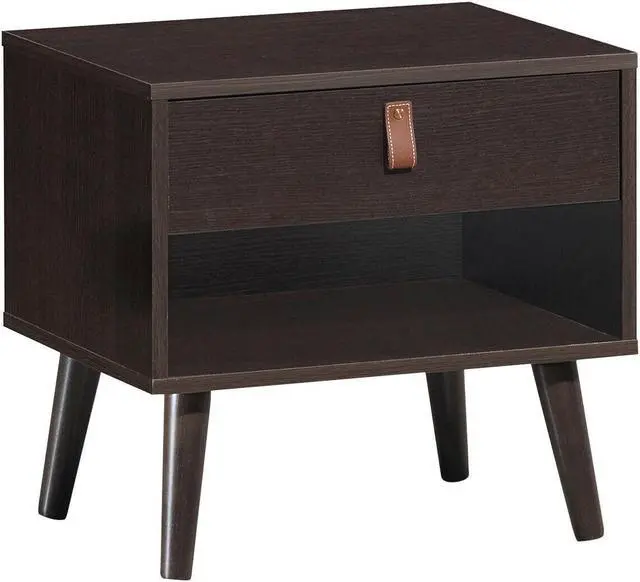 Alt view image 4 of 7 - SlickBlue Nightstand Bedroom Table with Drawer Storage Shelf-Brown