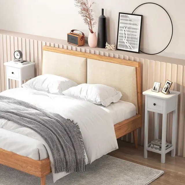 Alt view image 6 of 7 - SlickBlue 2 Tier Slim Nightstand Bedside Table with Drawer Shelf
