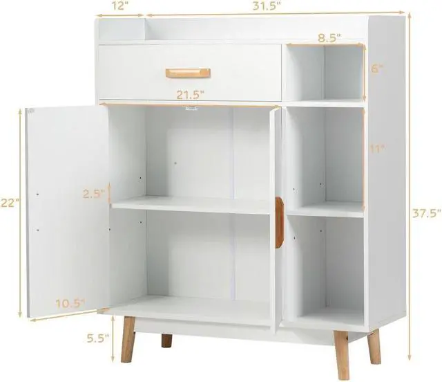 Alt view image 5 of 7 - SlickBlue Floor Storage Cabinet Free Standing Cupboard Chest