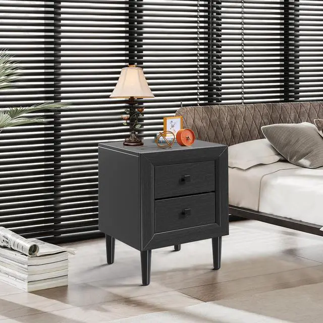 Alt view image 6 of 7 - SlickBlue Multipurpose Retro Bedside Nightstand/ End Table with 2 Drawers