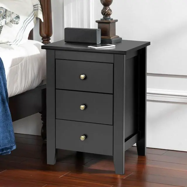 Alt view image 3 of 7 - SlickBlue Nightstand End Beside Table Drawers Modern Storage Bedroom Furniture