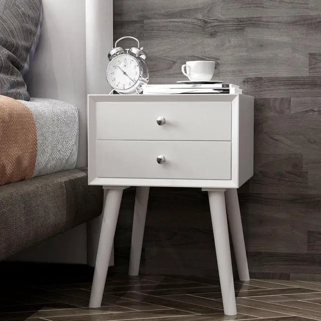 Alt view image 3 of 7 - SlickBlue Mid-Century Wooden Multipurpose End Table with 2 Storage Drawers