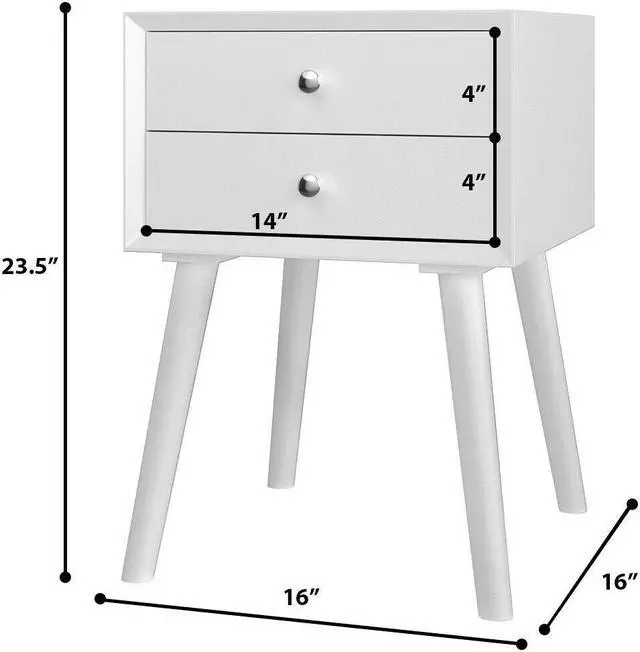 Alt view image 5 of 7 - SlickBlue Mid-Century Wooden Multipurpose End Table with 2 Storage Drawers