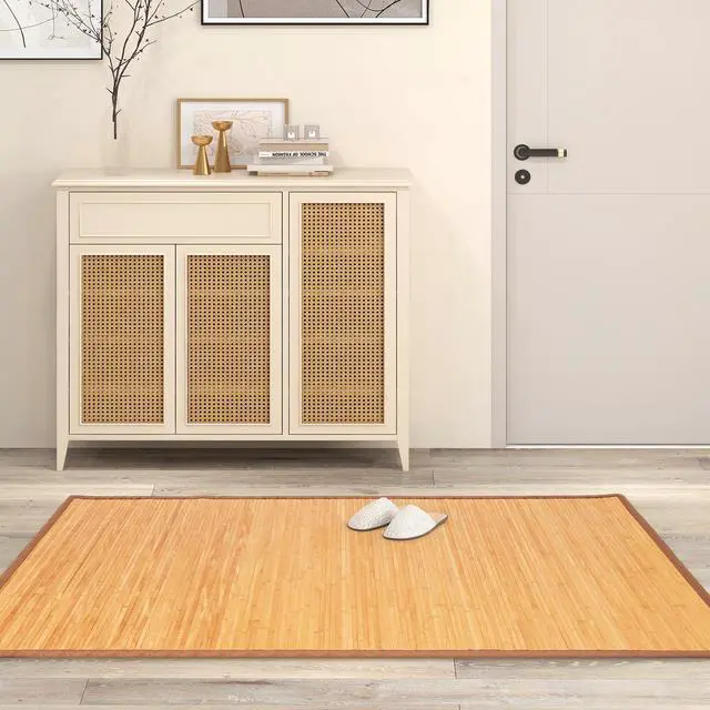 Alt view image 6 of 7 - SlickBlue 5 x 8 Feet Bamboo Floor Mat with Anti-Slip Backing for Living Room Bedroom