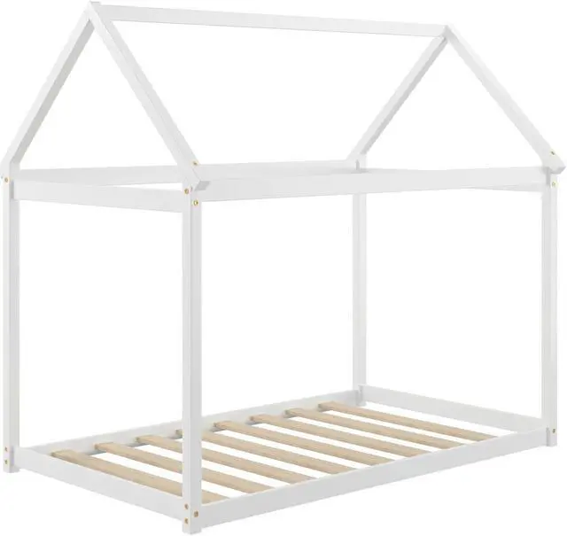 Main image of SlickBlue Stable Kids Platform Floor Bed with Roof and Heavy-Duty Slats