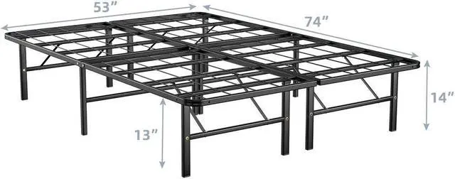 Alt view image 5 of 7 - SlickBlue Full/Queen Size Foldable Metal Platform Bed with Tool-Free Assembly