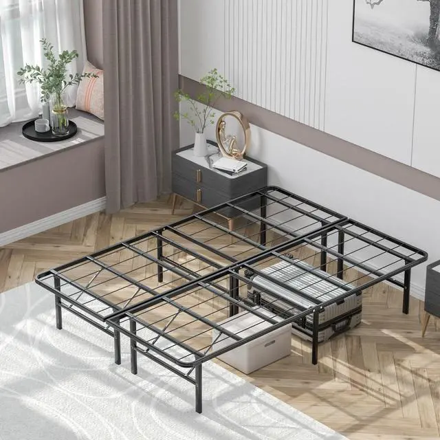 Alt view image 6 of 7 - SlickBlue Full/Queen Size Foldable Metal Platform Bed with Tool-Free Assembly