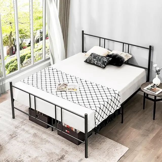 Alt view image 2 of 7 - SlickBlue Full/Queen Size Platform Bed Frame with High Headboard