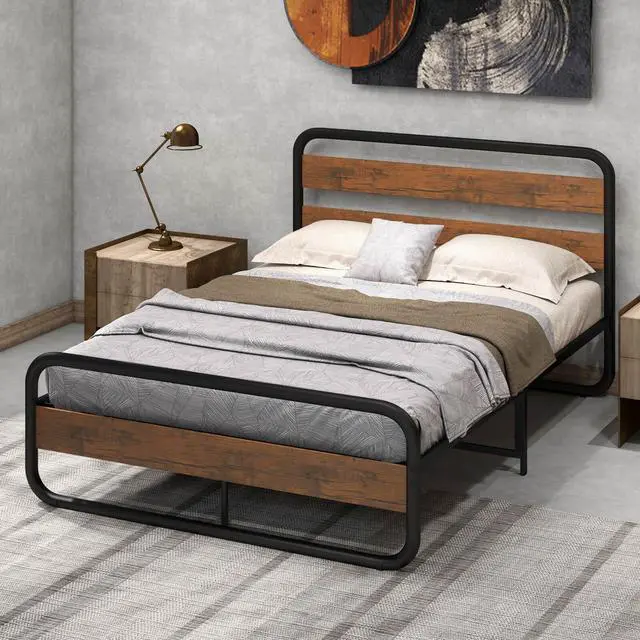 Alt view image 4 of 7 - SlickBlue Arc Platform Bed with Headboard and Footboard
