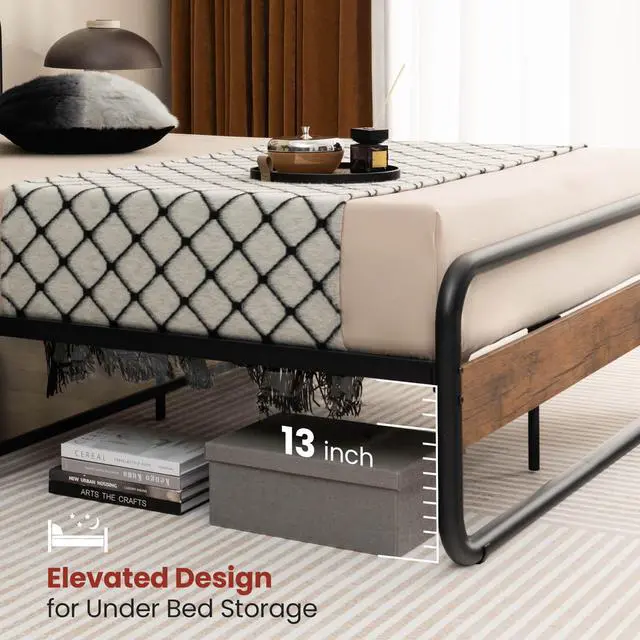 Alt view image 6 of 7 - SlickBlue Arc Platform Bed with Headboard and Footboard
