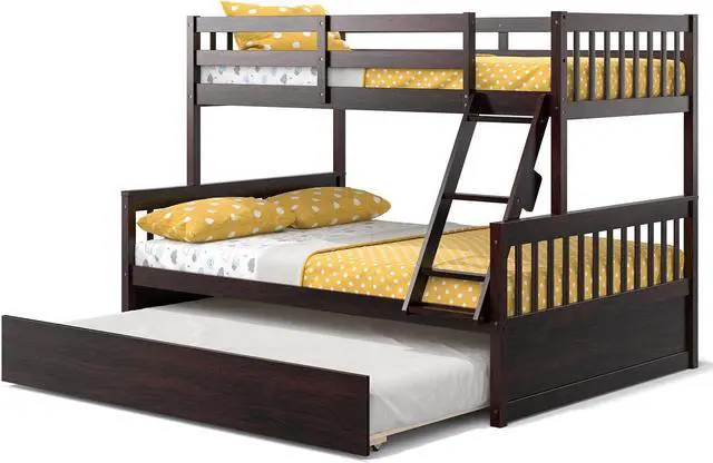Alt view image 2 of 7 - SlickBlue Twin Over Full Convertible Bunk Bed with Twin Trundle