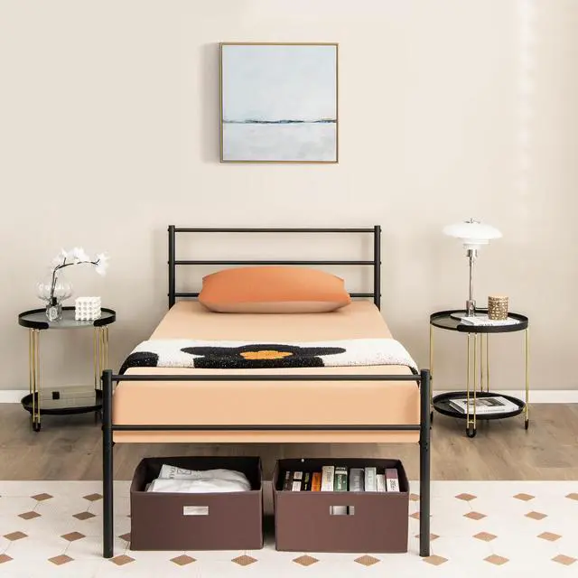 Alt view image 6 of 7 - SlickBlue Metal Bed Frame Platform with Headboard