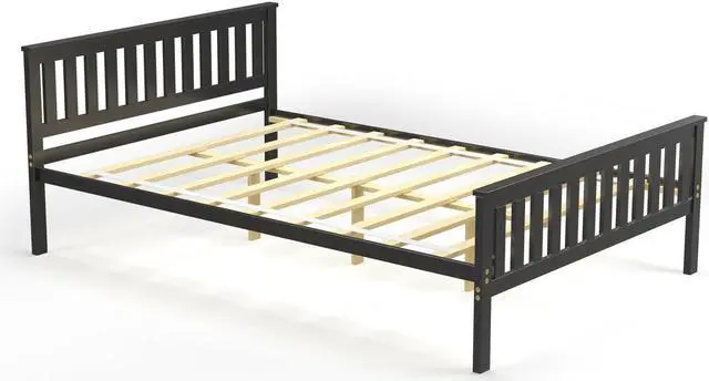 Main image of SlickBlue Twin/Full/Queen Size Wood Platform Bed with Headboard