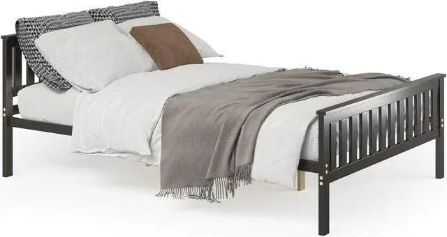 Alt view image 2 of 7 - SlickBlue Twin/Full/Queen Size Wood Platform Bed with Headboard