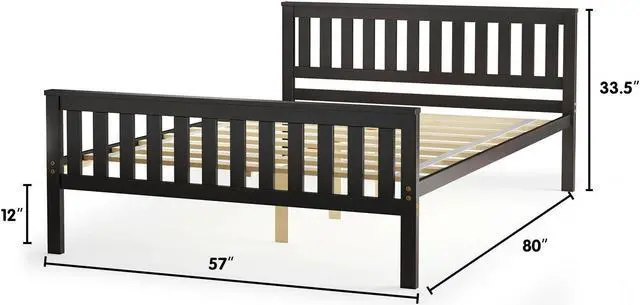 Alt view image 5 of 7 - SlickBlue Twin/Full/Queen Size Wood Platform Bed with Headboard