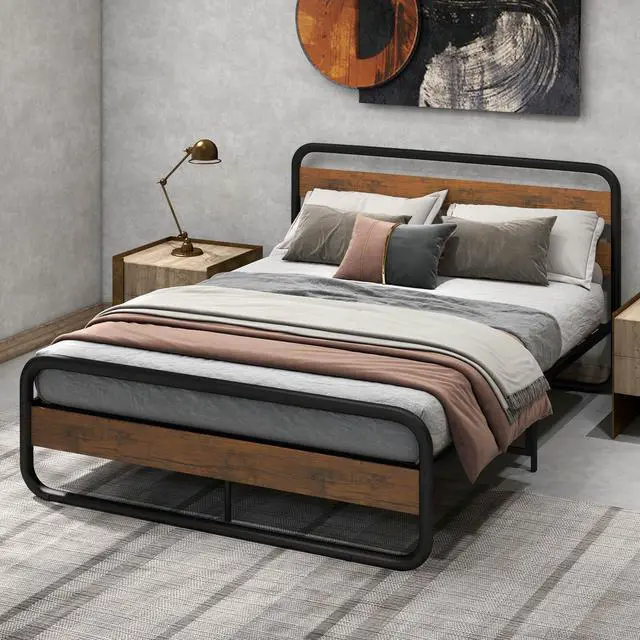 Alt view image 4 of 7 - SlickBlue Arc Platform Bed with Headboard and Footboard