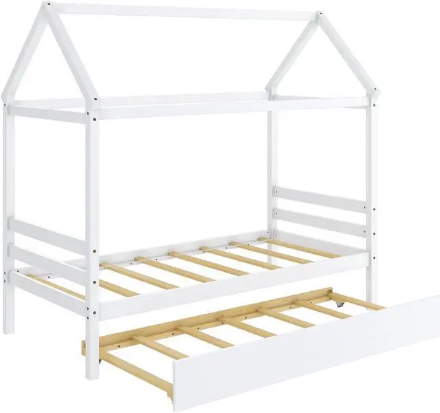 Main image of SlickBlue Kids Platform Bed Frame with Roof for Bedroom