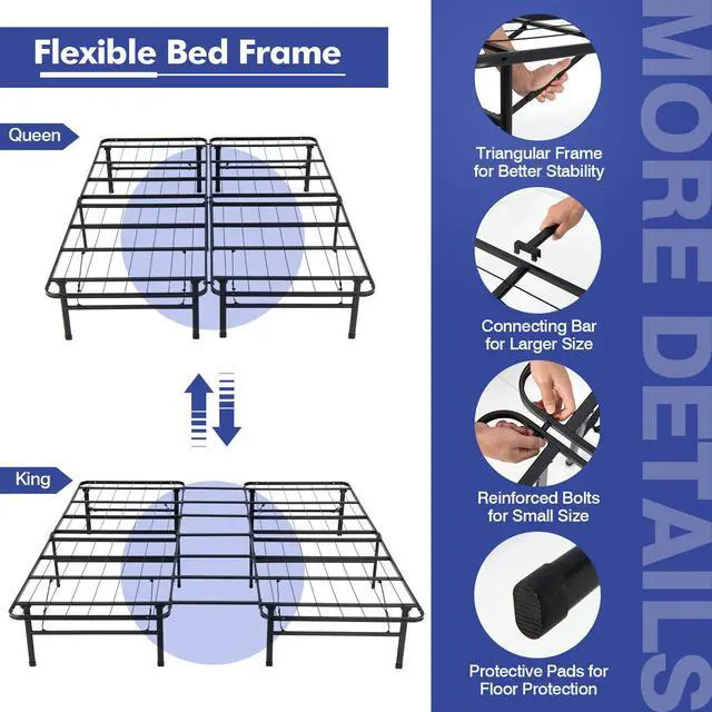 Alt view image 6 of 7 - SlickBlue Folding Steel Platform Bed Frame for Kids and Adults