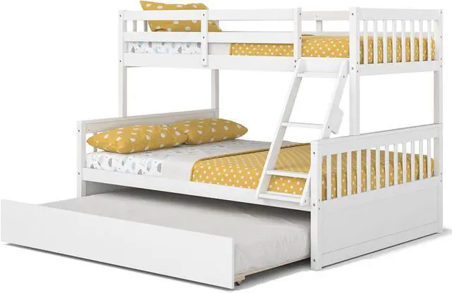 Alt view image 2 of 7 - SlickBlue Twin Over Full Convertible Bunk Bed with Twin Trundle